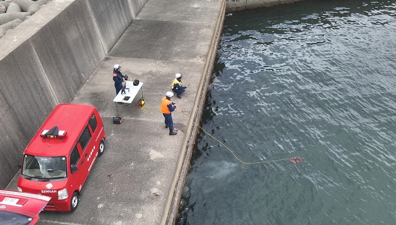 水中ドローンを使った訓練画像