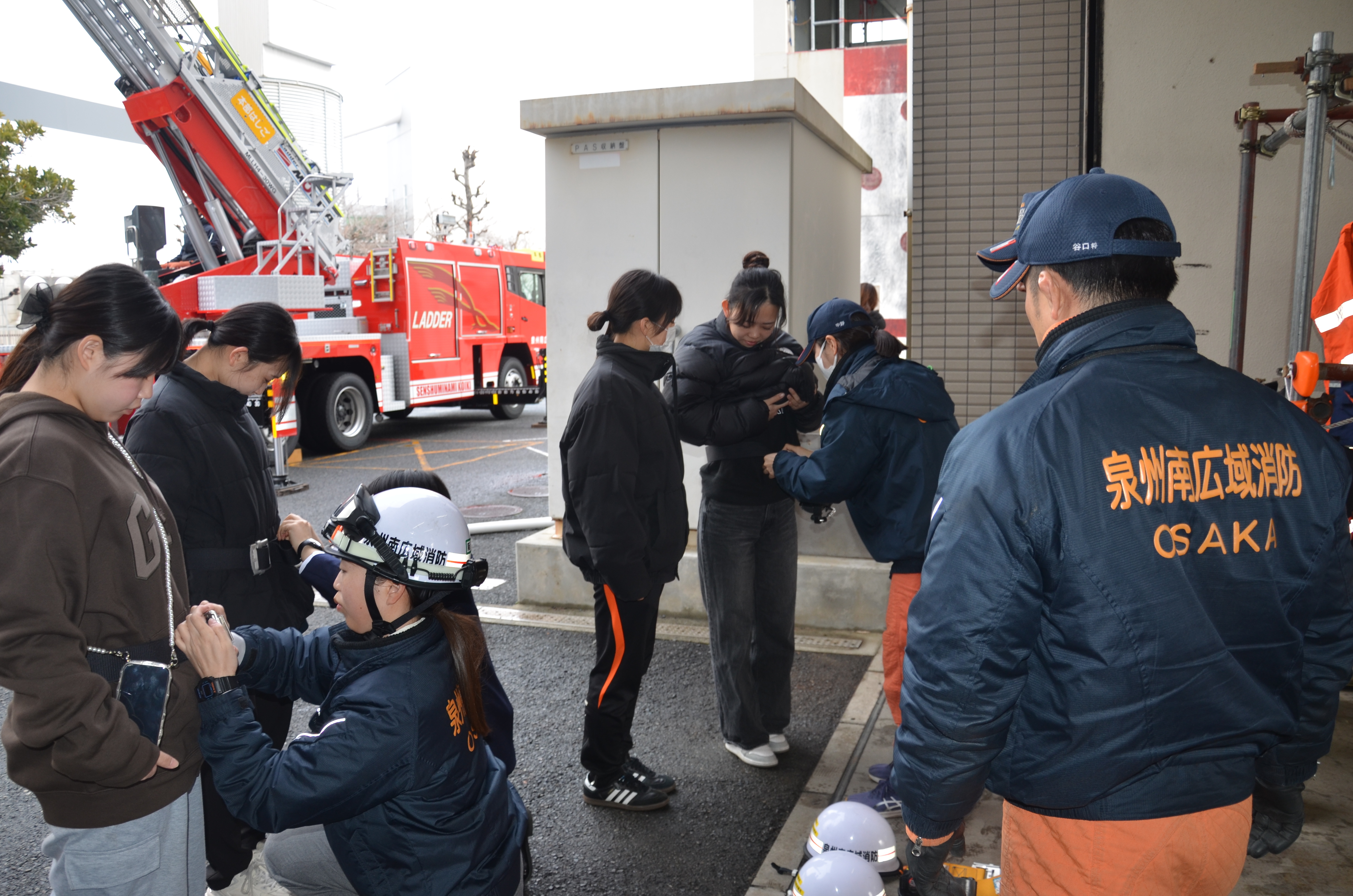 はしご車搭乗体験